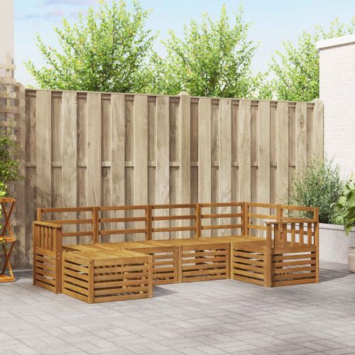 Комплекти дивани 6 pcs Естествен Солидно акациево дърво