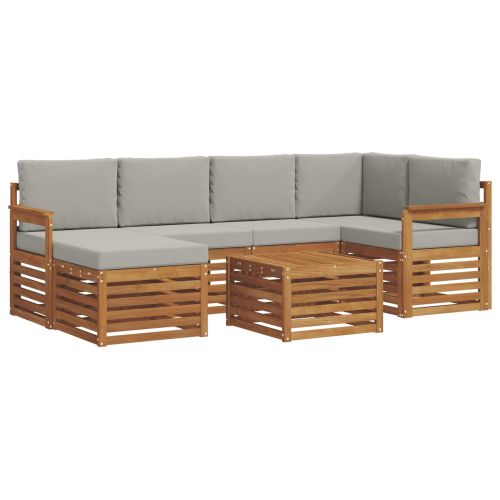 Комплекти дивани с възглавница 7 pcs Естествено и светло сиво