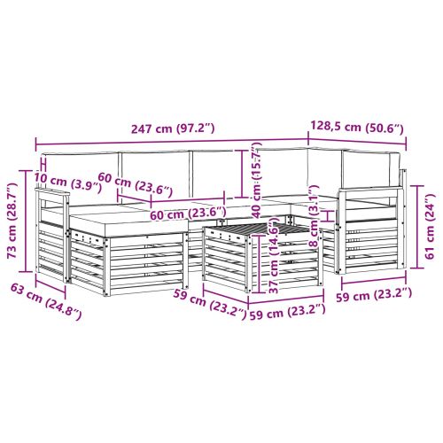 Комплекти дивани с възглавница 7 pcs Натурален и Антрацит