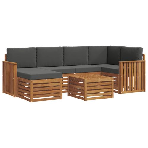 Комплекти дивани с възглавница 7 pcs Натурален и Антрацит