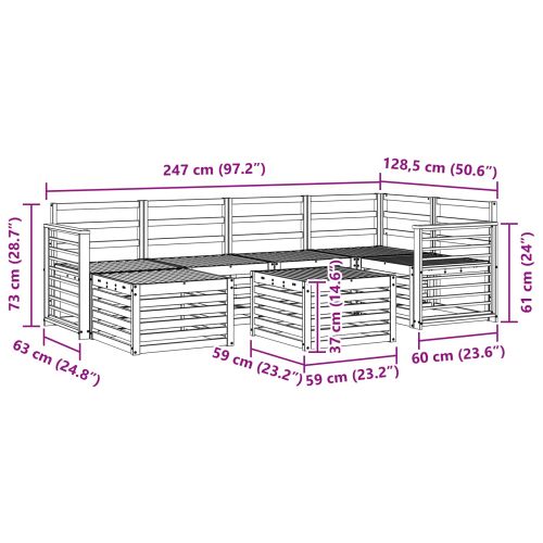 Комплекти дивани Естествен Солидно акациево дърво