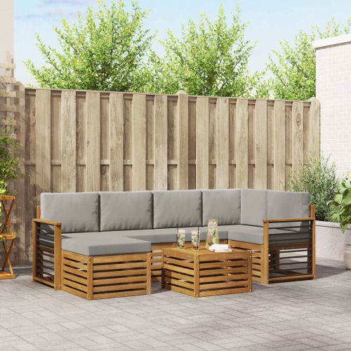 Комплекти дивани с възглавница 7 pcs Естествено и светло сиво