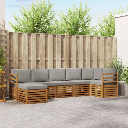 Комплекти дивани с възглавница 7 pcs Естествено и светло сиво