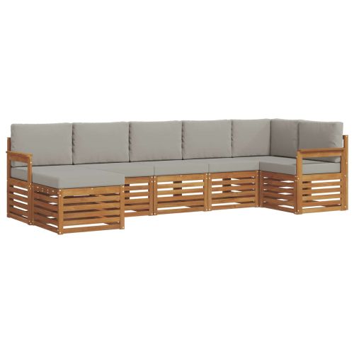 Комплекти дивани с възглавница 7 pcs Естествено и светло сиво