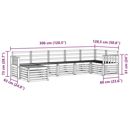 Комплекти дивани 7 pcs Естествен Солидно акациево дърво