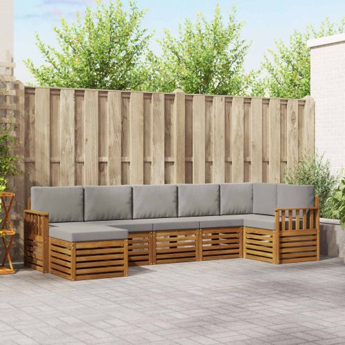 Комплекти дивани с възглавница 7 pcs Естествено и светло сиво