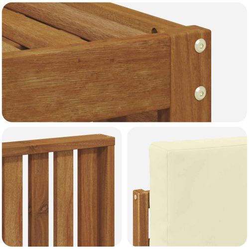 Комплекти дивани 7 pcs Натурален и Крема Солидно акациево дърво