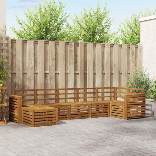 Комплекти дивани 7 pcs Естествен Солидно акациево дърво