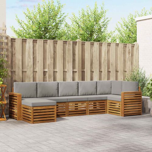 Комплекти дивани с възглавница 7 pcs Естествено и светло сиво