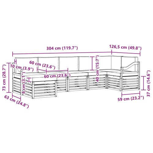 Комплекти дивани с възглавница 7 pcs Натурален и Антрацит