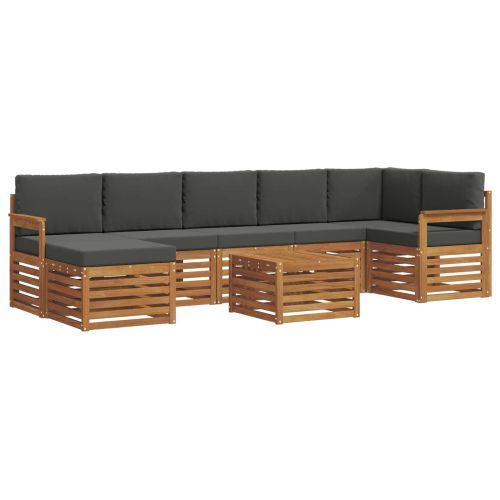 Комплекти дивани с възглавница 8 pcs Натурален и Антрацит