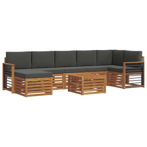 Комплекти дивани с възглавница 8 pcs Натурален и Антрацит