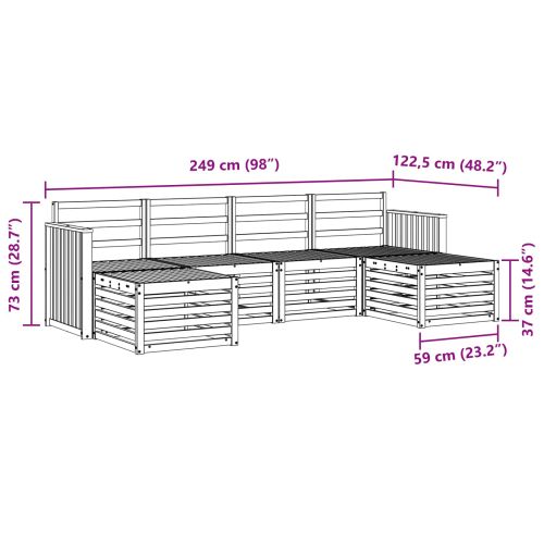 Комплекти дивани 6 pcs Естествен Солидно акациево дърво