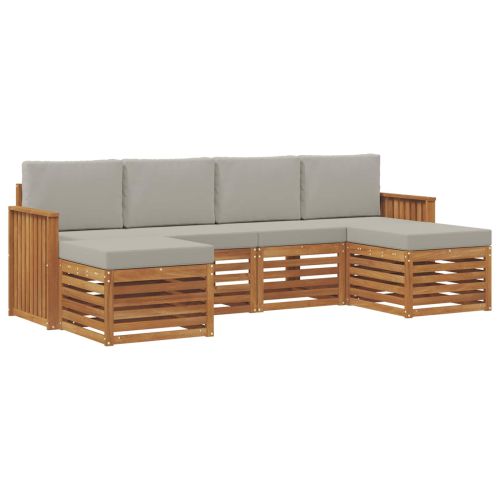 Комплекти дивани с възглавница 6 pcs Естествено и светло сиво