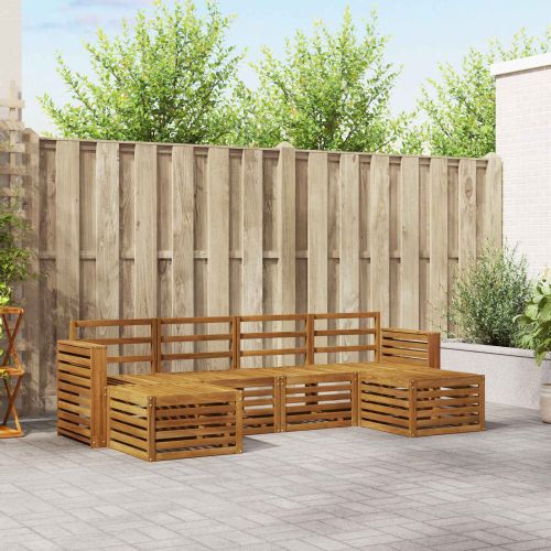 Комплекти дивани 6 pcs Естествен Солидно акациево дърво