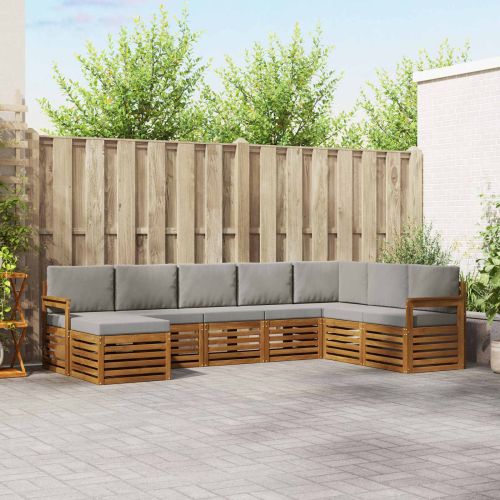 Комплекти дивани с възглавница 8 pcs Естествено и светло сиво