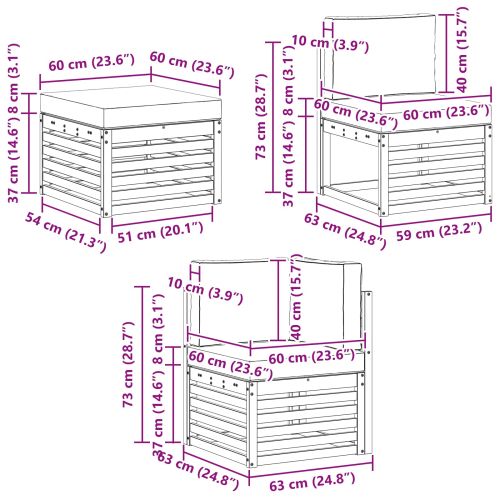 Комплект дивани за открито 8 pcs Натурален и Бежов