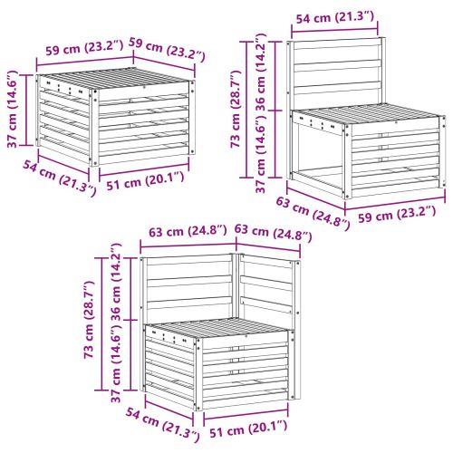 Комплект дивани за открито 8 pcs Естествен