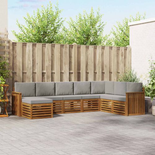 Комплекти дивани с възглавница 8 pcs Естествено и светло сиво