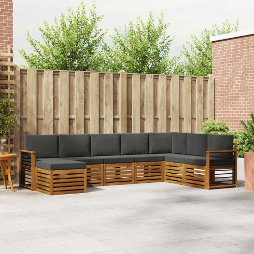 Комплекти дивани с възглавница 8 pcs Натурален и Антрацит