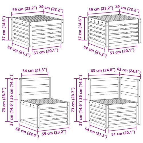 Комплект дивани за открито 9 pcs Естествен