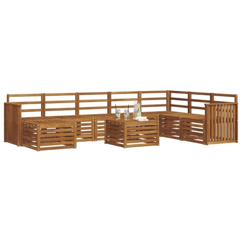 Комплект дивани за открито 9 pcs Естествен