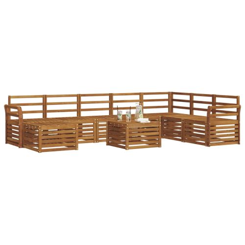 Комплект дивани за открито 9 pcs Естествен