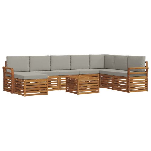 Комплекти дивани с възглавница 9 pcs Естествено и светло сиво