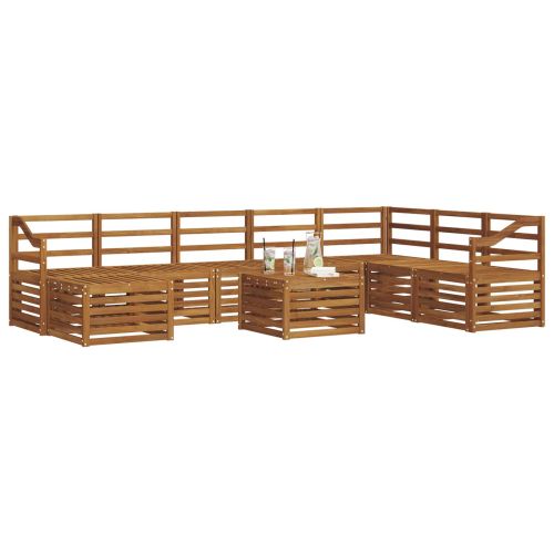 Комплект дивани за открито 9 pcs Естествен