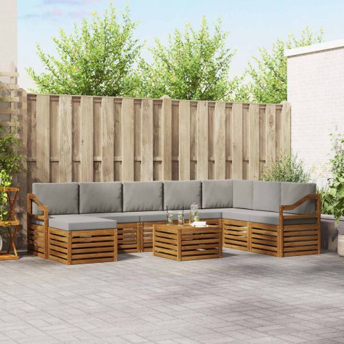 Комплекти дивани с възглавница 9 pcs Естествено и светло сиво