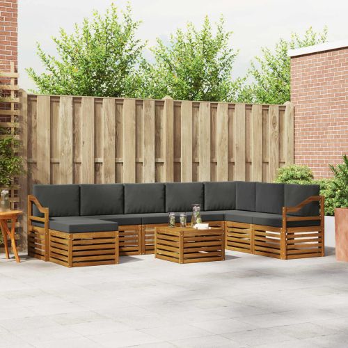 Комплекти дивани с възглавница 9 pcs Натурален и Антрацит