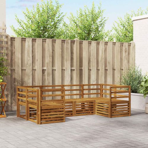 Комплекти дивани 6 pcs Естествен Солидно акациево дърво