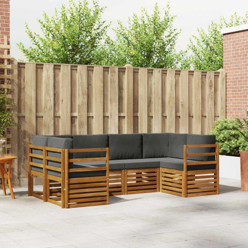 Комплекти дивани с възглавница 20 pcs Натурален и Антрацит