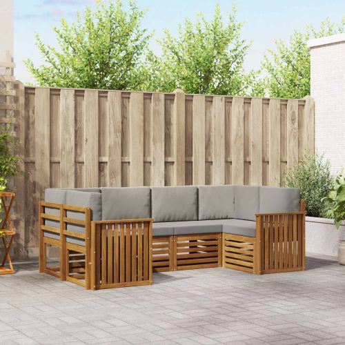 Комплекти дивани с възглавница 6 pcs Естествено и светло сиво