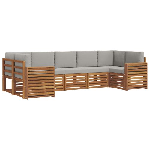 Комплекти дивани с възглавница 7 pcs Естествено и светло сиво