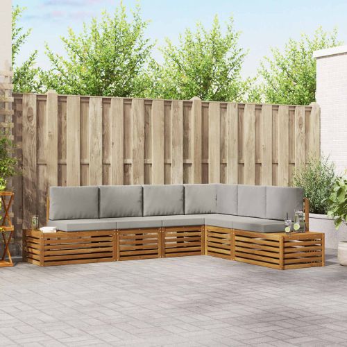 Комплект дивани за открито 6 Брой Естествено и светло сиво