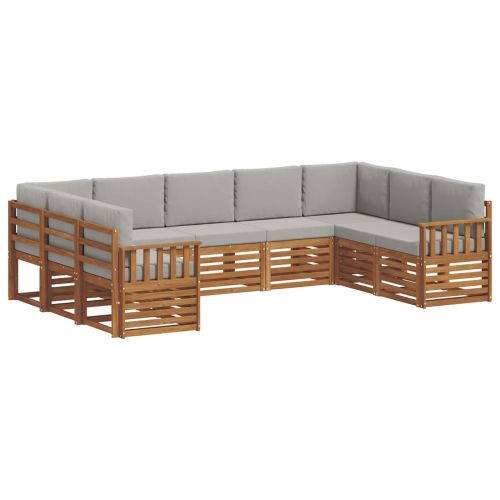 Комплекти дивани с възглавница 9 pcs Естествено и светло сиво