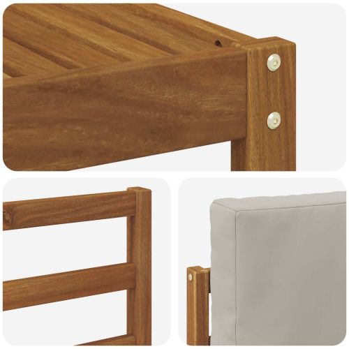 Комплекти дивани с възглавница 10 pcs Естествено и светло сиво