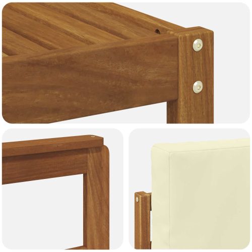 Комплекти дивани с възглавница 10 pcs Натурален и Крема