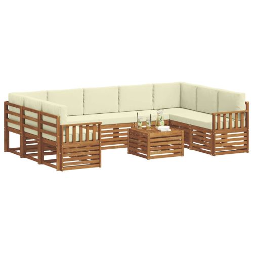 Комплекти дивани с възглавница 10 pcs Натурален и Крема