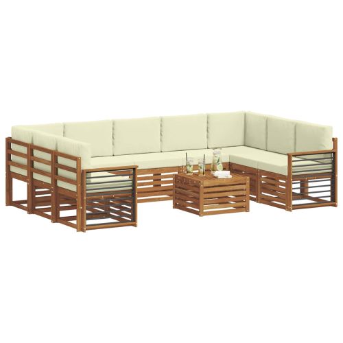 Комплекти дивани с възглавница 10 pcs Натурален и Крема