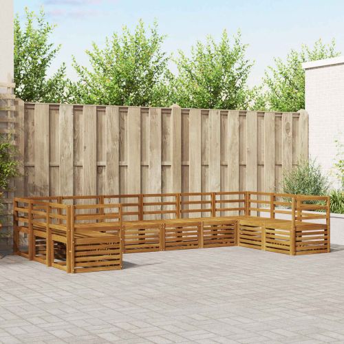 Комплекти дивани 10 pcs Естествен Солидно акациево дърво