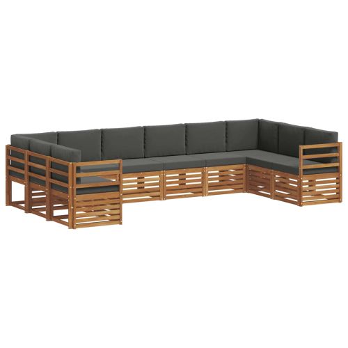 Комплекти дивани с възглавница 10 pcs Натурален и Антрацит