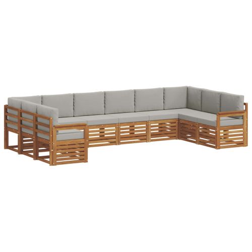 Комплекти дивани с възглавница 10 pcs Естествено и светло сиво