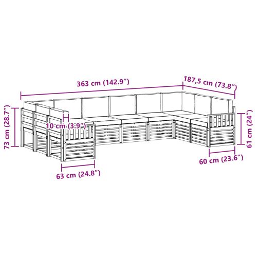Комплект секционен диван 10 pcs Натурален и Антрацит