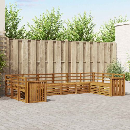 Комплекти дивани 10 pcs Естествен Солидно акациево дърво