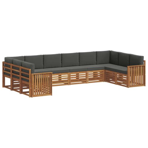 Комплекти дивани с възглавница 10 pcs Натурален и Антрацит