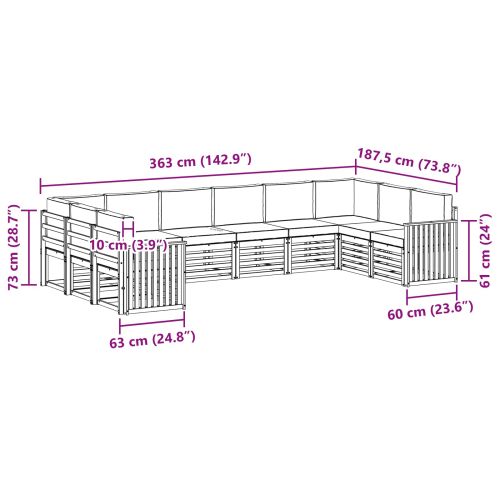 Комплект секционен диван 10 pcs Натурален и Антрацит