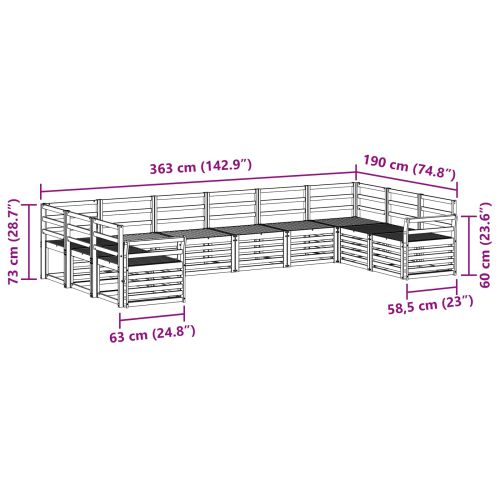 Комплект секционен диван 10 pcs Естествен