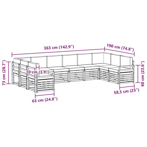 Комплект секционен диван с възглавница 10 pcs Натурален и Крема